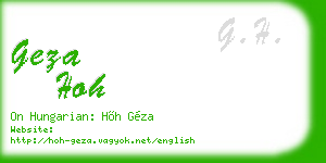 geza hoh business card